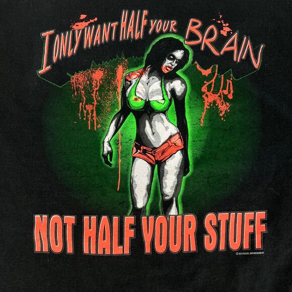 I Only Want Half Your Brain Not Half Your Stuff G.A.T. Guns T Shirt Gildan - Picture 2 of 10